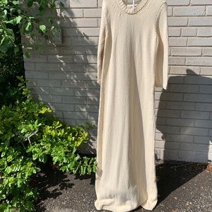 90s Style Zara Full Length Cream Knitted Dress